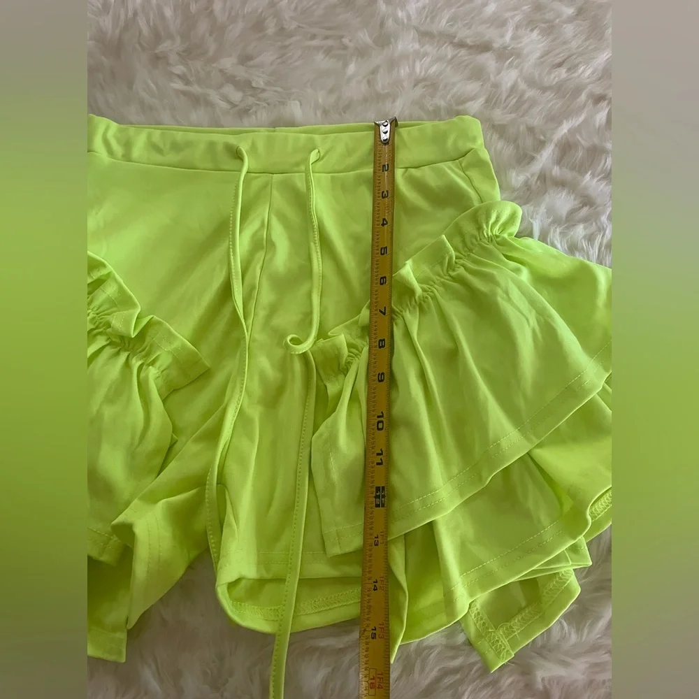 Neon Ruffle Beach Shorts - Picture 6 of 8